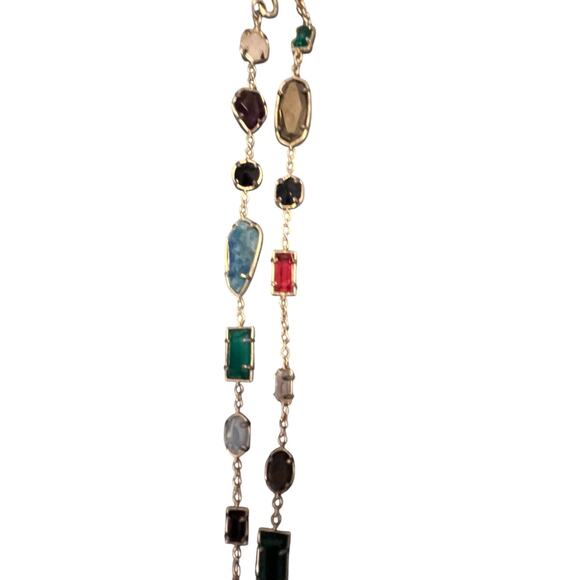 VINTAGE Wire Wrapped Semi Precious Gemstone Necklace Rose Quartz Agate Amethyst - Picture 2 of 4